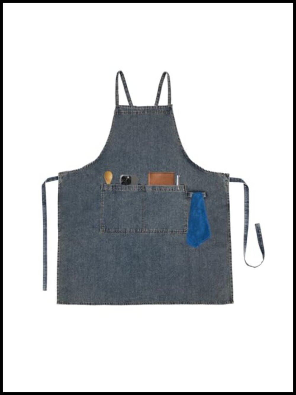 Cotton Denim Blend Apron Adjustable Unisex Kitchen BBQ Garden Work